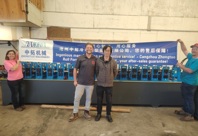 滄州中拓再創(chuàng)佳績彩鋼瓦滴水檐設(shè)備在美國佛羅里達成功投產(chǎn)運行穩(wěn)定